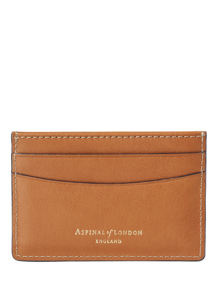 Aspinal of London Smooth Leather Slim Credit Card Case - view 2, Tan