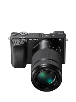 Sony A6100 Compact System Camera with 16-50mm OSS II Lens & 55-210mm OSS Lens, 4K Ultra HD, 24.2MP, Wi-Fi, Bluetooth, NFC, EVF, 3" Tilting Touch Screen, Double Zoom Lens Kit, Black - view 2, Black
