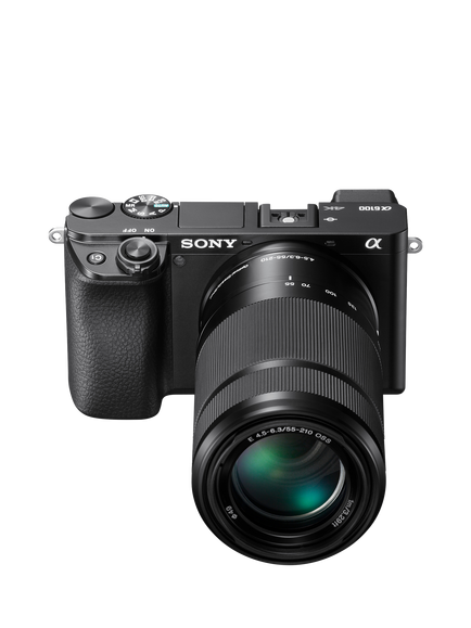 Sony A6100 Compact System Camera with 16-50mm OSS II Lens & 55-210mm OSS Lens, 4K Ultra HD, 24.2MP, Wi-Fi, Bluetooth, NFC, EVF, 3" Tilting Touch Screen, Double Zoom Lens Kit, Black - view 2, Black