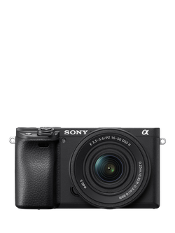 Sony A6400 Compact System Camera with 16-50mm OSS II Power Zoom Lens, 4K Ultra HD, 24.2MP, 4D Focus, Wi-Fi, Bluetooth, NFC, OLED EVF, 3" Tilting Touch Screen, Black, Black