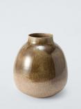 John Lewis Reactive Glaze Earthenware Globe Vase, H26cm, Brown