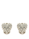 Emma Holland Crystal Heart Clip On Earrings, Silver