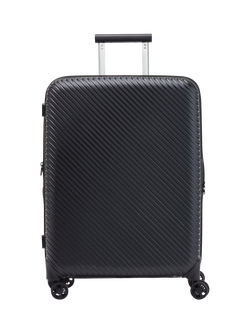 Nere Bondi 4-Wheel Spinner 66cm Expandable Medium Suitcase, 85/96L, Black