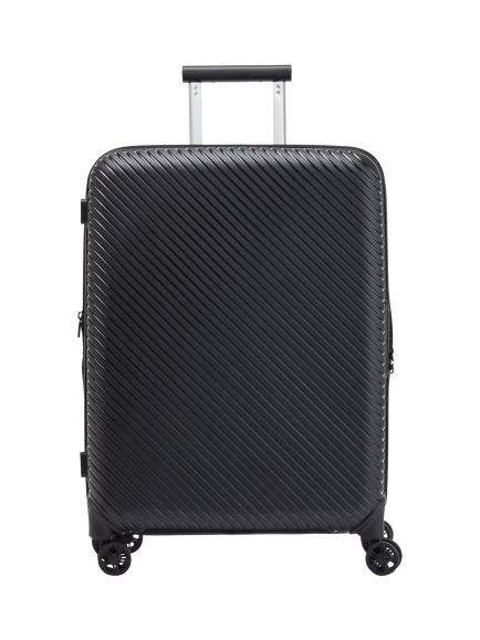 Nere Bondi 4-Wheel Spinner 66cm Expandable Medium Suitcase, 85/96L, Black