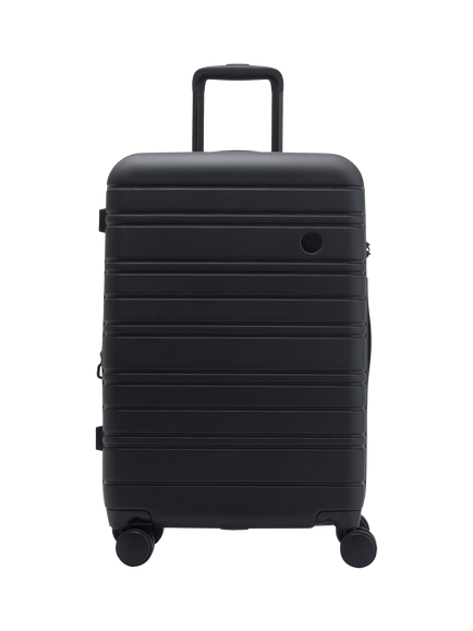 Nere Stori 4-Wheel Spinner 65cm Expandable Medium Suitcase, 63/75L, Black