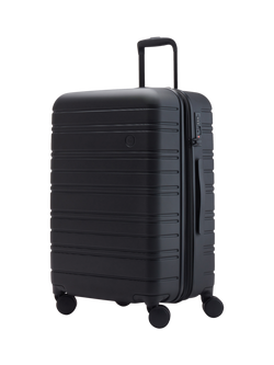 Nere Stori 4-Wheel Spinner 65cm Expandable Medium Suitcase, 63/75L - view 2, Black