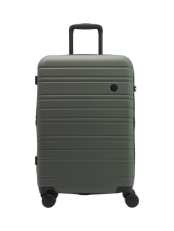 Nere Stori 4-Wheel Spinner 65cm Expandable Medium Suitcase, 63/75L, Khaki