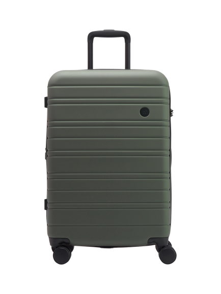Nere Stori 4-Wheel Spinner 65cm Expandable Medium Suitcase, 63/75L, Khaki