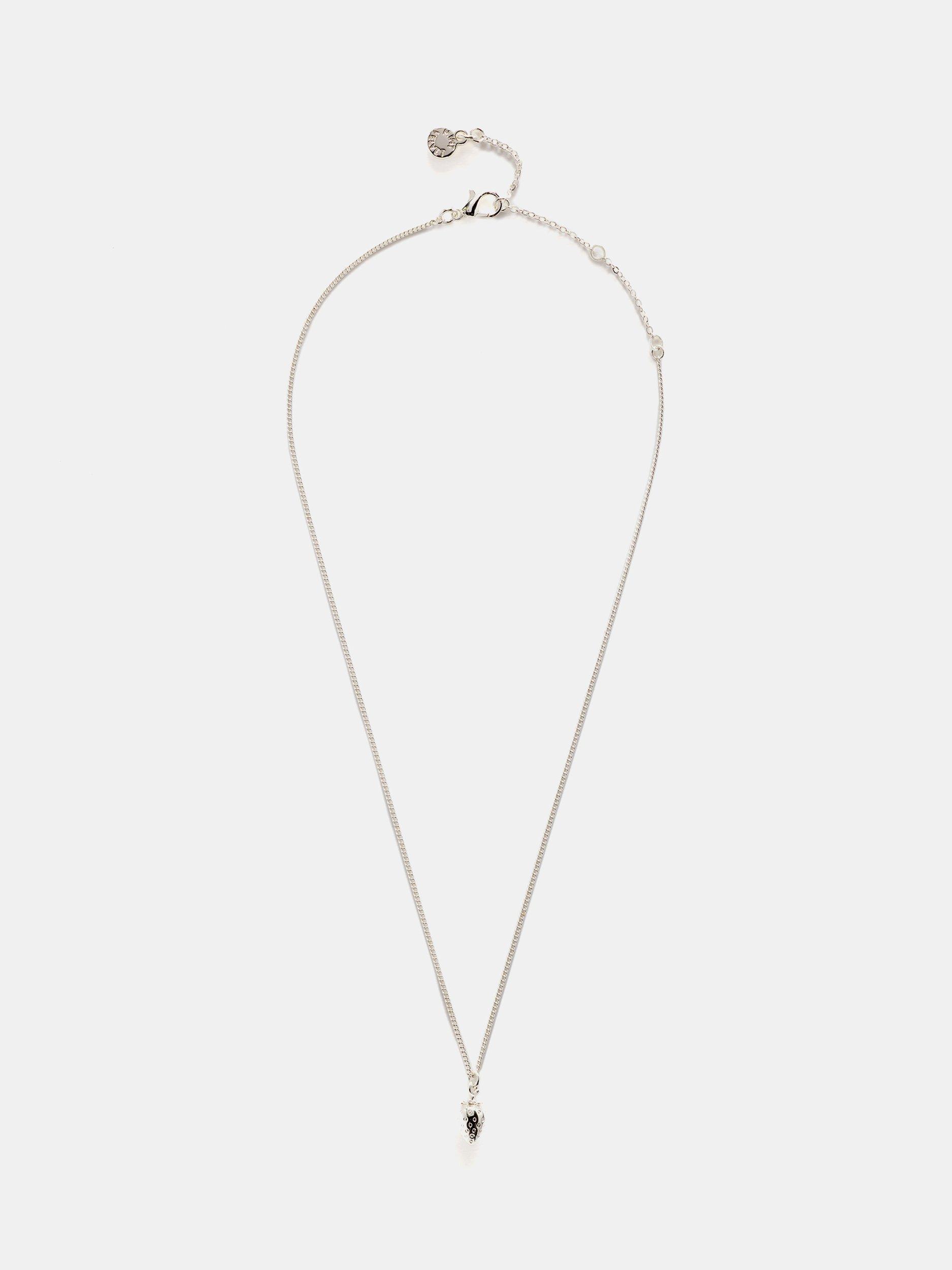 Mint Velvet Strawberry Charm Necklace, Silver