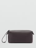 Mango Pebbled Wash Bag, Brown
