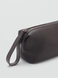 Mango Pebbled Wash Bag, Brown