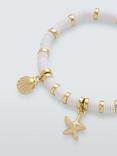 John Lewis Disc and Charm Stretch Bracelet, Gold/White