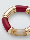 John Lewis Stretch Tube Bracelet, Red/Multi