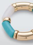 John Lewis Stretch Tube Bracelet, Turquoise/Multi