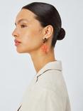 John Lewis Coral Stud Drop Earrings, Gold/Pink