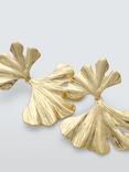 John Lewis Textured Double Leaf Drop Earrings, Gold
