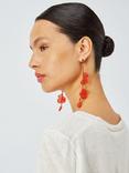 John Lewis Multi Petal Drop Earrings, Coral