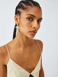 John Lewis Pebble Drop Earrings, White/Gold