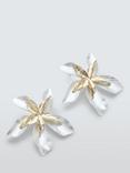 John Lewis Statement Two Tone Flower Stud Earrings, Gold/Silver