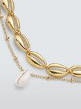 John Lewis Double Layered Summer Shell Necklace, Gold