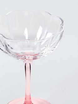 John Lewis Colour Stem Scallop Coupe Cocktail Glass, 200ml, Pink - view 2, Pink