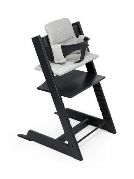 Stokke Tripp Trapp High Chair, Baby Set² and Classic Cushion Bundle, Black