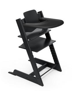 Stokke Tripp Trapp High Chair, Baby Set² and Tray Bundle, Black