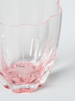 John Lewis Colour Base Scallop Glass Tumbler, 380ml, Pink - view 2, Pink