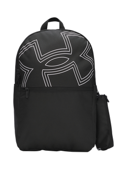 Under Armour Kids' Essential Printed Backpack, Black/White, Black/White