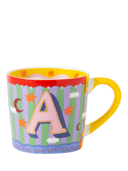 Eleanor Bowmer Monogram Alphabet New Bone China Mug, 300ml, A