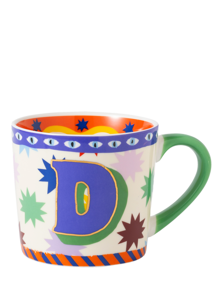 Eleanor Bowmer Monogram Alphabet New Bone China Mug, 300ml, D