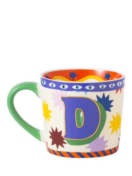 Eleanor Bowmer Monogram Alphabet New Bone China Mug, 300ml - view 2, D
