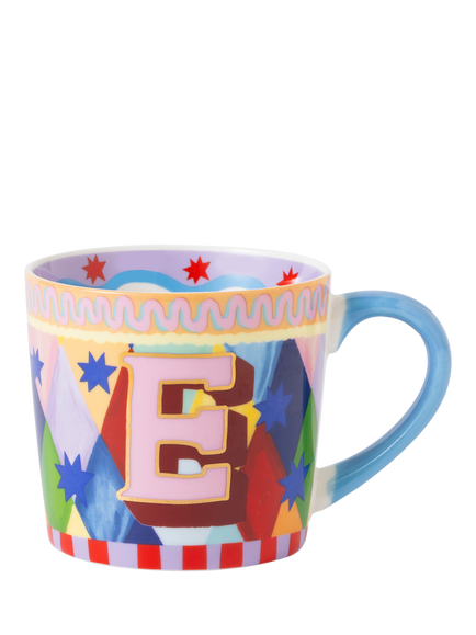Eleanor Bowmer Monogram Alphabet New Bone China Mug, 300ml, E
