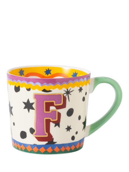 Eleanor Bowmer Monogram Alphabet New Bone China Mug, 300ml, F