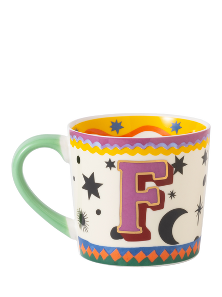 Eleanor Bowmer Monogram Alphabet New Bone China Mug, 300ml - view 2, F
