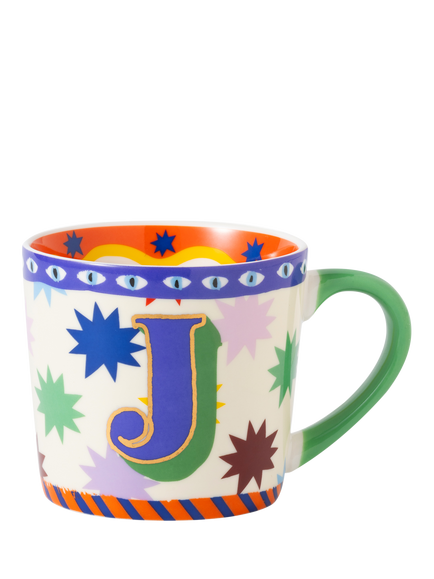 Eleanor Bowmer Monogram Alphabet New Bone China Mug, 300ml, J