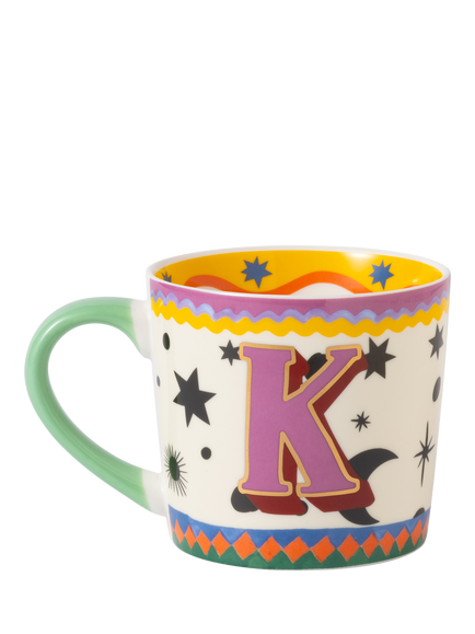 Eleanor Bowmer Monogram Alphabet New Bone China Mug, 300ml - view 2, K