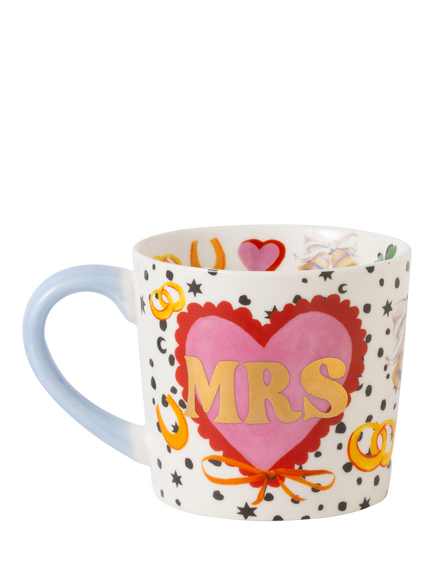Eleanor Bowmer 'Mrs' New Bone China Mug, 300ml, Multi - view 2, Multi
