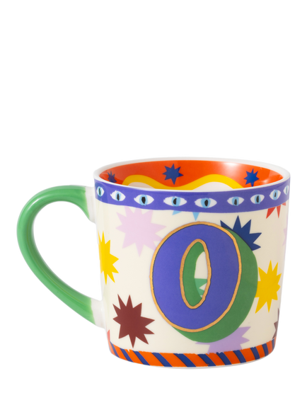 Eleanor Bowmer Monogram Alphabet New Bone China Mug, 300ml - view 2, O