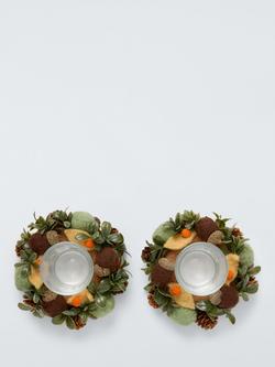 John Lewis Autumnal Foliage Votive Candle Holder, Set of 2 - view 2, Autumnal Foliage