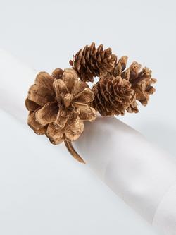 John Lewis Pinecone Napkin Rings, Set of 4, Gold - view 2, Gold Pine