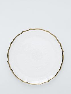 John Lewis Scallop Edge Glass Charger Plate, 35cm, Gold, Gold