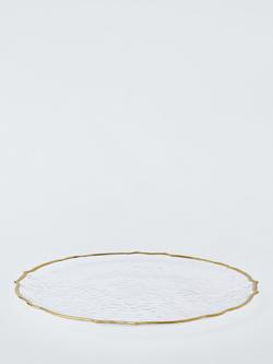John Lewis Scallop Edge Glass Charger Plate, 35cm, Gold - view 2, Gold