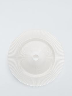 John Lewis Glass Charger Plate, 32.5cm, White Pearl, White Pearl