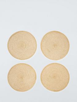 John Lewis Sparkle Round Braided Placemats, Set of 4, Gold, Gold