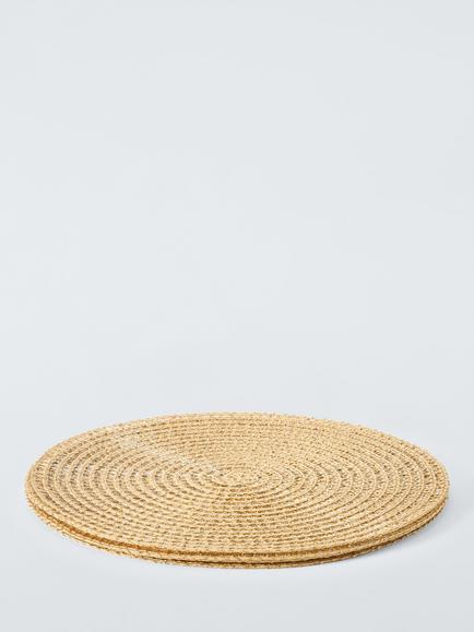 John Lewis Sparkle Round Braided Placemats, Set of 4, Gold - view 2, Gold