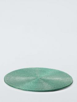 John Lewis Sparkle Round Braided Placemats, Set of 4, Green - view 2, Green
