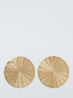 John Lewis Scallop PVC Placemats, Set of 2, Gold, Gold
