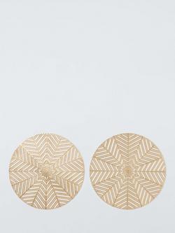 John Lewis Cut-Out Snowflake PVC Placemats, Set of 2, Gold, Gold