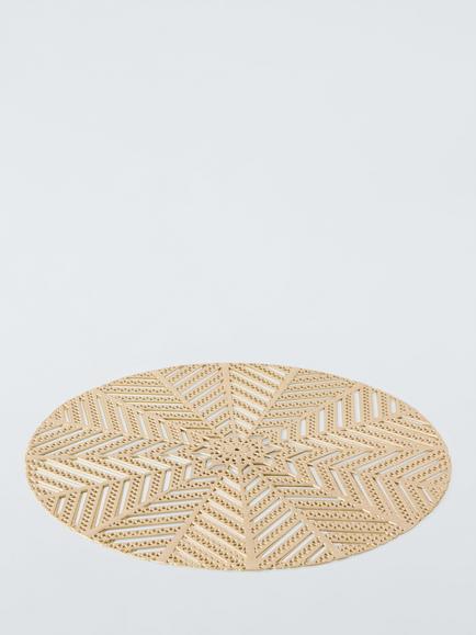 John Lewis Cut-Out Snowflake PVC Placemats, Set of 2, Gold - view 2, Gold